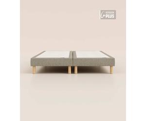 Sommier tapissier 180x200 cm Plus - Bibloc - Gris - Bois responsable - Qualité hôtelière - Fait en France et en Belgique - Tediber