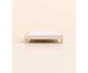 Sommier tapissier 80x190 cm Plus - Beige - Bois responsable - Qualité hôtelière - Fait en France et en Belgique - Tediber