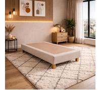 Sommier tapissier 90x190, beige, Gamme Prestige Hôtel, bois massif + pieds offerts