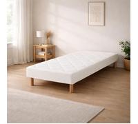 Sommier tapissier 90x190, blanc, Gamme Prestige Hôtel, bois massif + pieds offerts