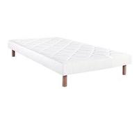 Sommier Tapissier 90x190 Blanc Pieds Bois massif - PRESTON - ALTOBUY Blanc G