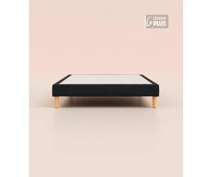 Sommier tapissier 90x200 cm Plus - Noir - Bois responsable - Qualité hôtelière - Fait en France et en Belgique - Tediber
