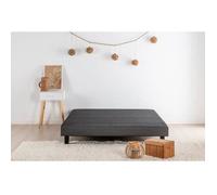 Sommier tapissier à lattes 140 x 190 - Bois massif gris anthracite + pieds - DEKO DREAM Rakenne