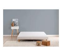 Sommier tapissier à lattes 140 x 190 cm - Bois massif blanc + Pieds - DEKO DREAM Rakenne