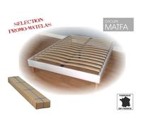 Sommier tapissier à lattes en kit - PROMO MATELAS - 120 x 190 - 14 lattes en multiplis - Blanc
