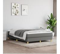 Sommier tapissier - AKOZON - 140x190 cm - Gris foncé - Lattes de contreplaqué - 2 places