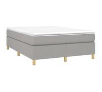 Sommier tapissier - AKOZON - 140x200 cm - Gris clair - Lattes de contreplaqué - Pieds robustes