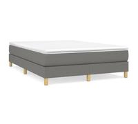 Sommier tapissier - AKOZON - 140x200 cm - Gris foncé - Lattes de contreplaqué - Pieds robustes
