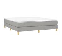 Sommier tapissier - AKOZON - 160x200 cm - Gris clair - Lattes de contreplaqué - Pieds robustes