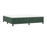 Sommier tapissier - AKOZON - 200x200 cm - Velours vert foncé - 2 places - Lattes en contreplaqué