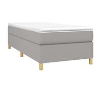Sommier tapissier - AKOZON - 90x200 cm - Gris clair - Lattes contreplaqué - Pieds robustes