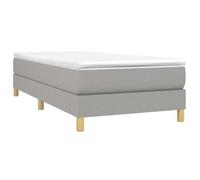 Sommier tapissier - AKOZON - 90x200 cm - Gris clair - Lattes en contreplaqué - Pieds robustes