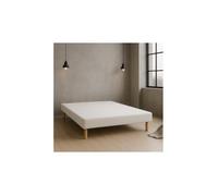 SOMMIER TAPISSIER BLANC 120x190 cm | FABRICATION FRANÇAISE ARTISANALE | PIEDS OFFERTS | HAUTEUR avec PIEDS 27 cm - som120x190