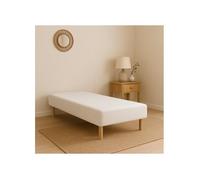 SOMMIER TAPISSIER BLANC 90x200 cm | FABRICATION FRANÇAISE ARTISANALE | PIEDS OFFERTS | HAUTEUR avec PIEDS 27 cm - som90x200