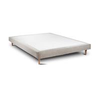 Sommier Tapissier Bouclette Beige 160x200 H29cm Sommeil de plomb - Sommier en bois massif avec Pieds bois cones 15 cm