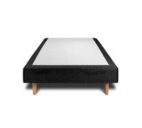 Sommier Tapissier Bouclette Noir 80x200 H29cm Sommeil de plomb - Sommier en bois massif avec Pieds bois cones 15 cm