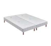 Sommier tapissier bultex confort ferme + pieds 2x100x200 Blanc