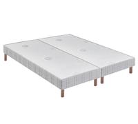 Sommier tapissier bultex confort ferme + pieds 2x90x200 Blanc