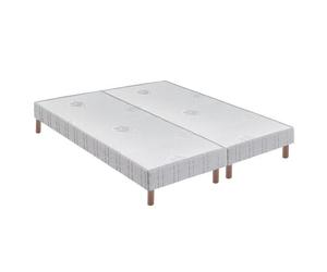 Sommier tapissier bultex confort ferme + pieds 2x90x200 Blanc