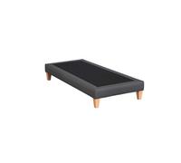 Sommier tapissier déco simili gris foncé Astre 80x200 cm