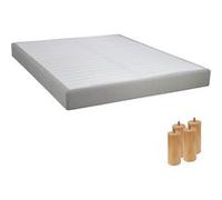 Sommier Tapissier Démontable 2x20 Lattes 140x190cm Lin + Pieds Bois 15cm - TAPIKIT - ALTOBUY Beige G