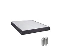 Sommier Tapissier Démontable 2x20 Lattes 160x200cm Anthracite + Pieds Argent 15cm - TAPIKIT -