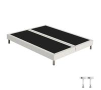 Sommier tapissier - EBAC LITERIE - SR15 - 2x90x190 - Beige - Lattes bois massif