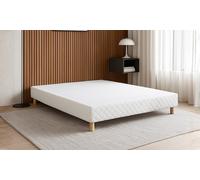 Sommier tapissier et son tissu doublé de mousse Sampur : 160 x 200 cm / Blanc / Sommier + matelas
