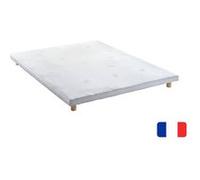 Sommier tapissier extra plat à lattes multiplis 160x200 Blanc G