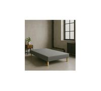 SOMMIER TAPISSIER GRIS 140x200 cm | FABRICATION FRANÇAISE ARTISANALE | PIEDS OFFERTS | HAUTEUR avec PIEDS 27 cm - som140x200gris