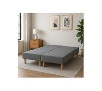 SOMMIER TAPISSIER GRIS 70X200X2 (140X200)|FABRICATION FRANCAISE ARTISANALE|PIEDS OFFERT|HAUTEUR AVEC PIEDS 27CM - som70x200x2gris