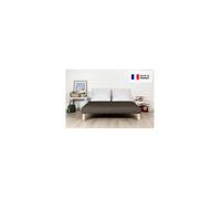 SOMMIER TAPISSIER MARRON 130x190 cm | FABRICATION FRANÇAISE ARTISANALE | PIEDS OFFERTS | HAUTEUR avec PIEDS 27 cm -