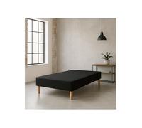 SOMMIER TAPISSIER NOIR 140x200 cm | FABRICATION FRANÇAISE ARTISANALE | PIEDS OFFERTS | HAUTEUR avec PIEDS 27 cm - som140x200noir