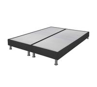 Sommier tapissier+pieds Omega Gris 3 2x70x190 Lattes bois - H.15 cm - Made in France