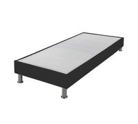 Sommier tapissier + pieds Omega Gris 3 80x190 Lattes bois - H.15 cm - Made in France