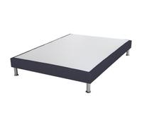 Sommier tapissier + pieds SR15 Volcan 140x190 Lattes bois massif - H.15 cm Noir