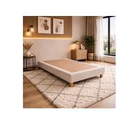 Sommier tapissier Prestige Hôtel bois massif Beige 140x190