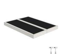 Sommier tapissier SR15 beige 2x90x190 Lattes bois massif - H.15 cm - Made in France