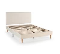 Sommier tapissier + tête de lit Niebla 140x200 cm Beige