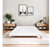 Sommier tapissier Tissu Capucine 80x200 cm - Gris