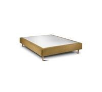 Sommier Tapissier Tissu Jaune 140x200 H35cm