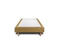 Sommier Tapissier Tissu Jaune 80x200 H35cm