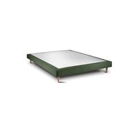 Sommier Tapissier Tissu Vert 140x190 H29cm
