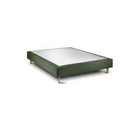 Sommier Tapissier Tissu Vert 160x200 H35cm