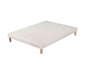 Sommier tapissier tout bois - Marque - Modèle - 160 x 200 - Blanc - 2 places - 9 voliges de 130 mm - écru