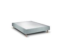 Sommier Tapissier Velours Gris bleuté 160x200 H35cm