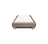 Sommier Tapissier Velours Taupe 100x200 H35cm