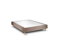 Sommier Tapissier Velours Taupe 135x190 H35cm