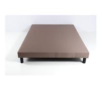 Sommier tapissier volige déco - HEVEA SELECTION - 140 x 190 marron - 10 voliges - Livré avec 4 pieds