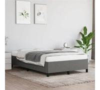 vidaXL Cadre de lit sans matelas 120 x 190 cm Tissu Gris foncé Hauteur 33,5 cm